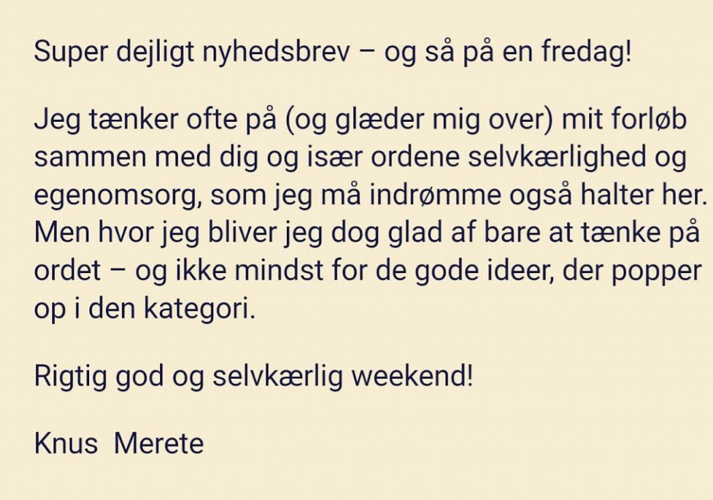 Feedback Merete nyhedsbrev